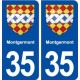 35 Montgermont blason autocollant plaque stickers ville