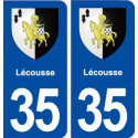 35 Lécousse blason  autocollant plaque stickers ville