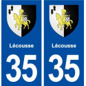 35 Lécousse blason  autocollant plaque stickers ville