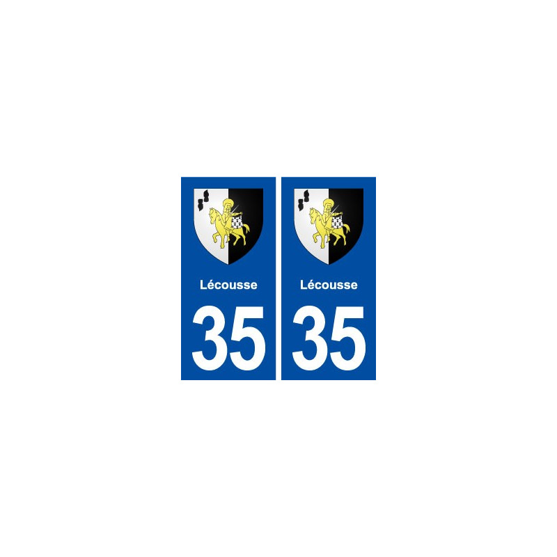 35 Lécousse blason  autocollant plaque stickers ville