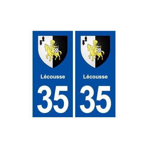 35 Lécousse blason  autocollant plaque stickers ville