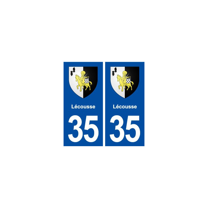 35 Lécousse blason  autocollant plaque stickers ville