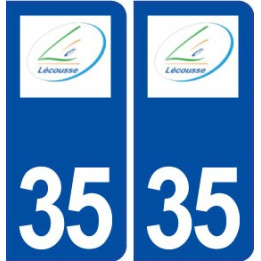 35 Lécousse logo  autocollant plaque stickers ville