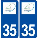 35 Lécousse logo  autocollant plaque stickers ville