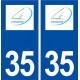35 Lécousse logo  autocollant plaque stickers ville