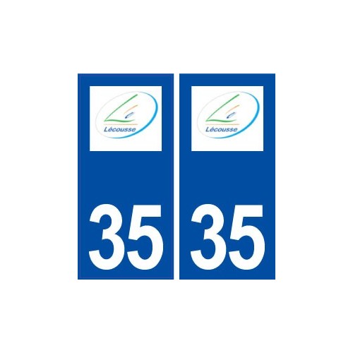 35 Lécousse logo  autocollant plaque stickers ville