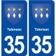 35 Talensac blason  autocollant plaque stickers ville