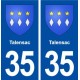 35 Talensac blason  autocollant plaque stickers ville