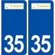 35 Irodouër logo  autocollant plaque stickers ville