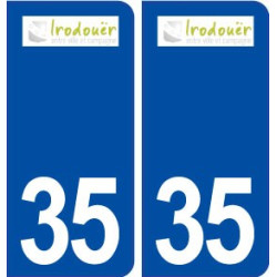 35 Irodouër logo  autocollant plaque stickers ville