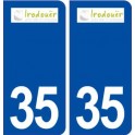 35 Irodouër logo  autocollant plaque stickers ville