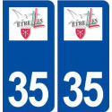 35 Étrelles logo  autocollant plaque stickers ville