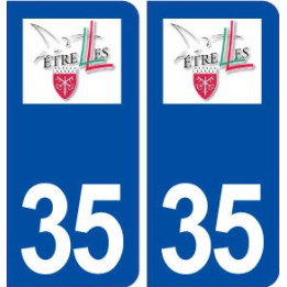 35 Étrelles logo  autocollant plaque stickers ville