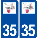 35 Étrelles logo  autocollant plaque stickers ville