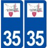 35 Étrelles logo  autocollant plaque stickers ville