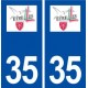 35 Étrelles logo  autocollant plaque stickers ville