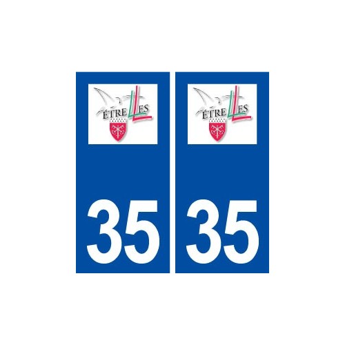 35 Étrelles logo  autocollant plaque stickers ville
