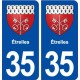 35 Étrelles blason  autocollant plaque stickers ville