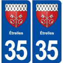 35 Étrelles blason  autocollant plaque stickers ville