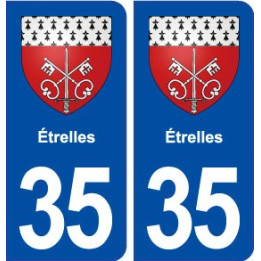35 Étrelles blason  autocollant plaque stickers ville