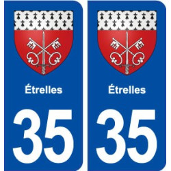 35 Étrelles blason  autocollant plaque stickers ville