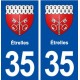 35 Étrelles blason  autocollant plaque stickers ville