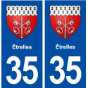 35 Étrelles blason  autocollant plaque stickers ville