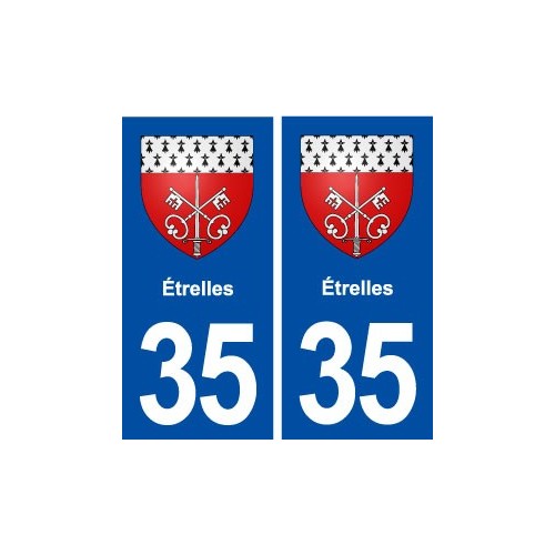35 Étrelles blason  autocollant plaque stickers ville