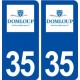 35 Domloup logo  autocollant plaque stickers ville