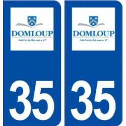 35 Domloup logo  autocollant plaque stickers ville