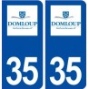 35 Domloup logo  autocollant plaque stickers ville