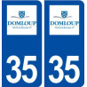 35 Domloup logo  autocollant plaque stickers ville