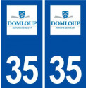 35 Domloup logo  autocollant plaque stickers ville