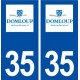 35 Domloup logo  autocollant plaque stickers ville