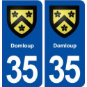 35 Domloup blason  autocollant plaque stickers ville