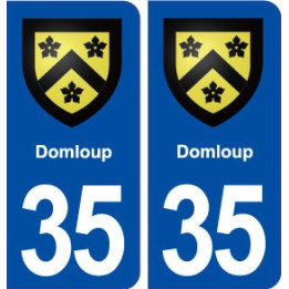 35 Domloup blason  autocollant plaque stickers ville