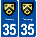 35 Domloup blason  autocollant plaque stickers ville