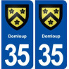 35 Domloup blason  autocollant plaque stickers ville