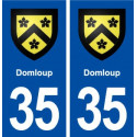 35 Domloup blason  autocollant plaque stickers ville