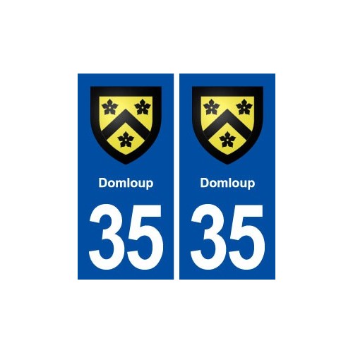 35 Domloup blason  autocollant plaque stickers ville