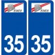 35 Bédée logo  autocollant plaque stickers ville