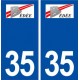 35 Bédée logo  autocollant plaque stickers ville