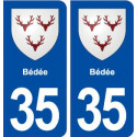 35 Bédée blason  autocollant plaque stickers ville