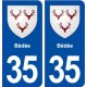 35 Bédée blason  autocollant plaque stickers ville