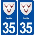 35 Bédée blason  autocollant plaque stickers ville