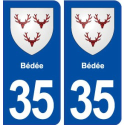 35 Bédée blason  autocollant plaque stickers ville