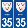 35 Bédée blason  autocollant plaque stickers ville