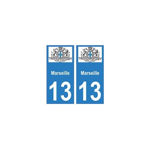 13 Marseille ville autocollant plaque