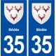 35 Bédée blason  autocollant plaque stickers ville