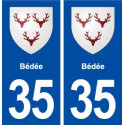 35 Bédée blason  autocollant plaque stickers ville